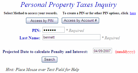 Search by Last Name and Password example